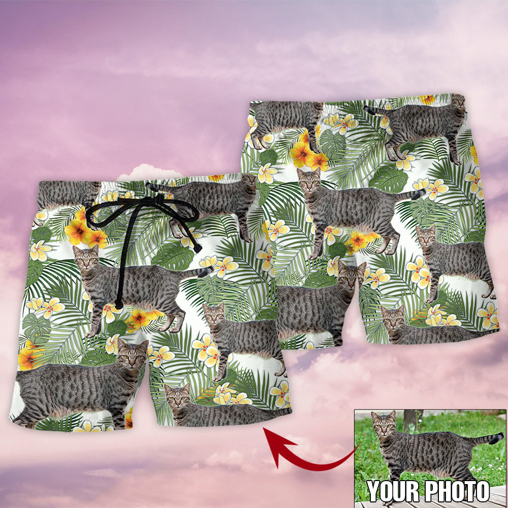 Cat Lover Various Style Custom Photo - Beach Short
