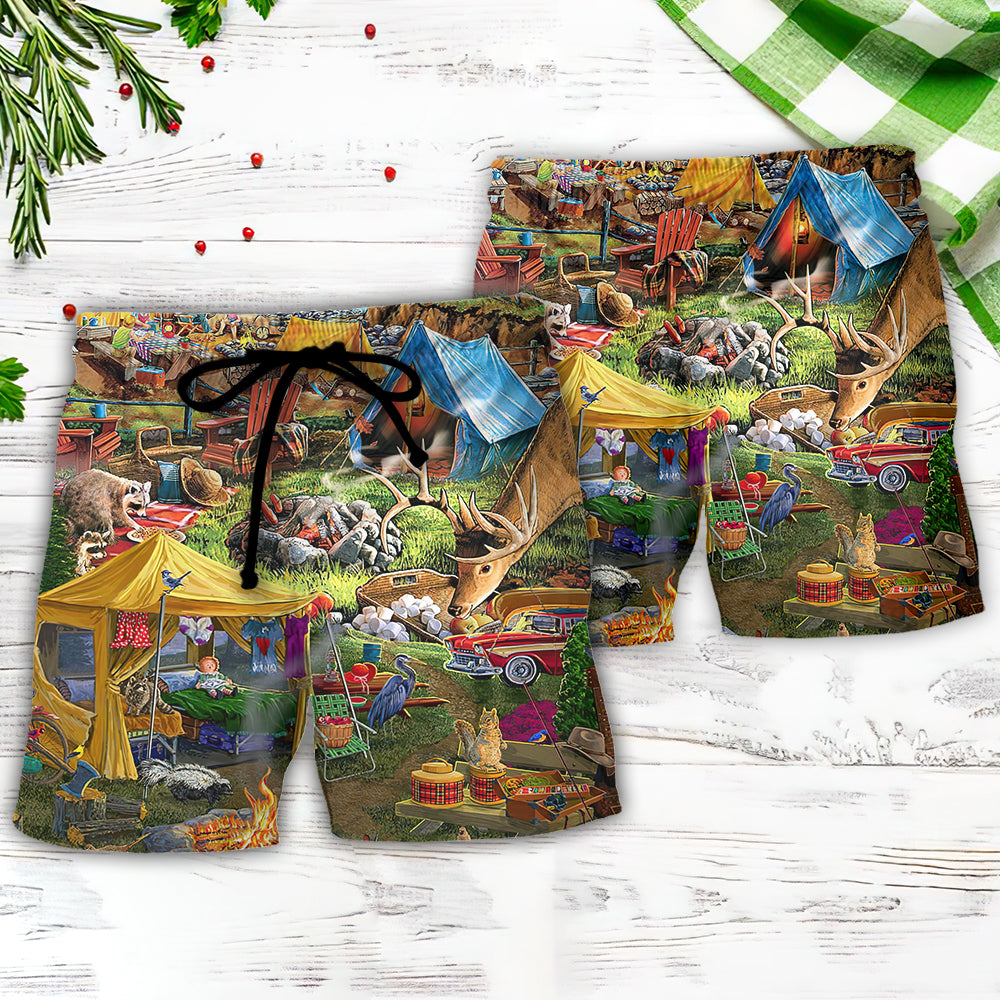 Camping Glamping Tent Family Picnic – Beach Short