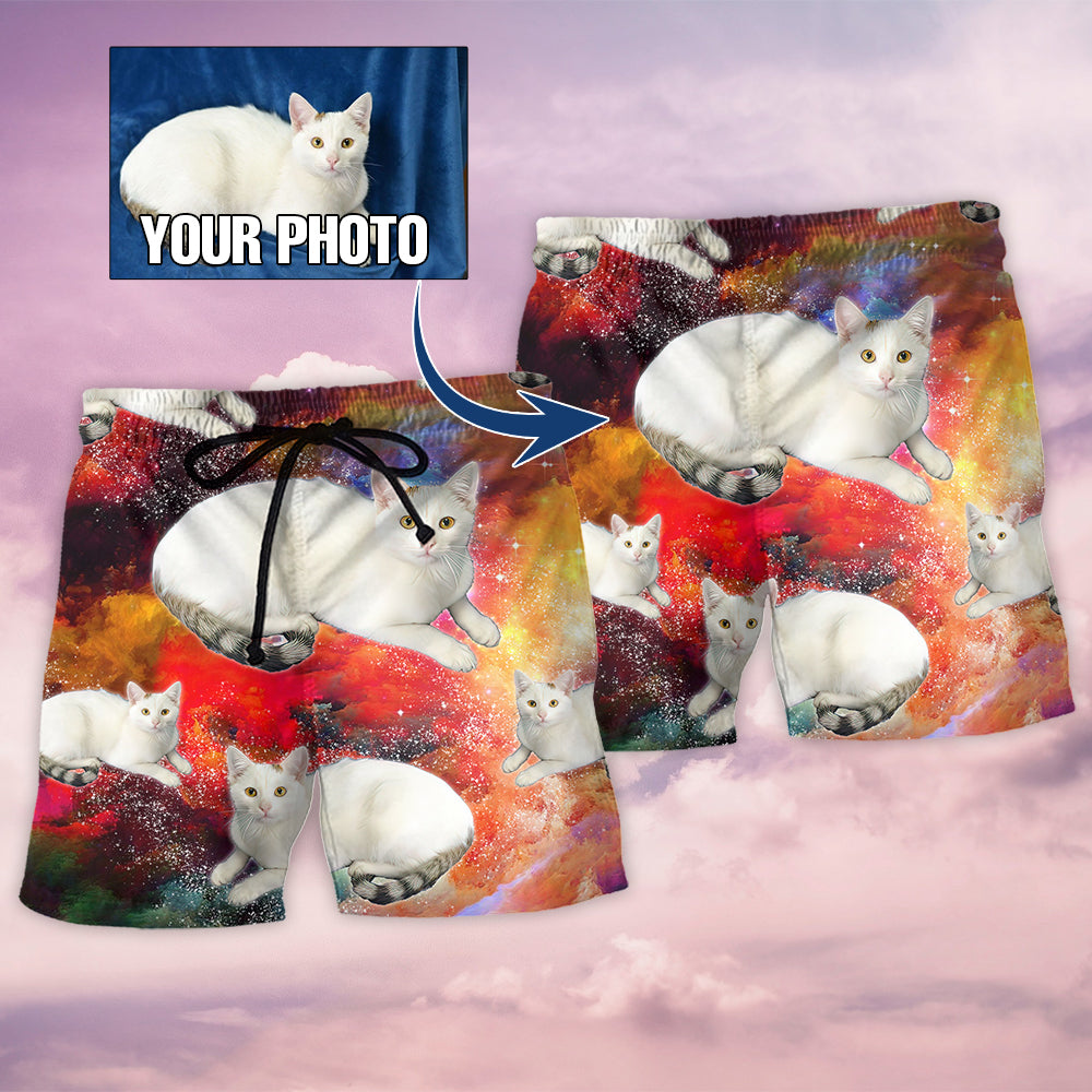 Cat Lover Various Style Custom Photo - Beach Short