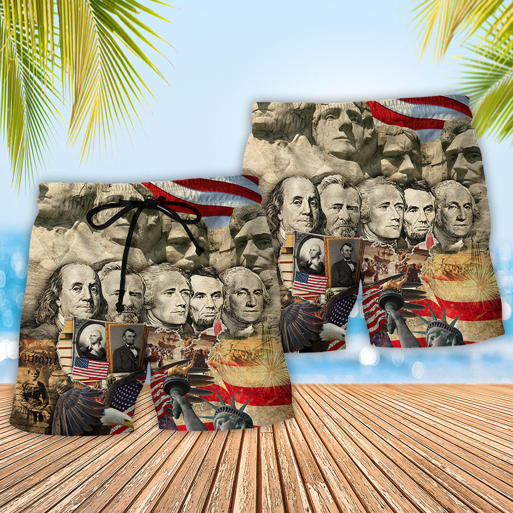 USA History Freedom Peace So Sweet – Beach Short