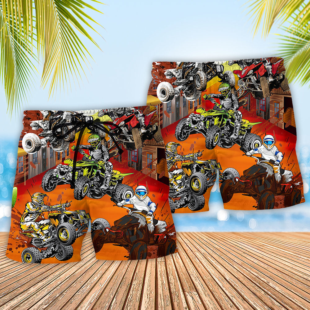 ATV Quad Riding Hard - Beach Short - Owls Matrix LTD