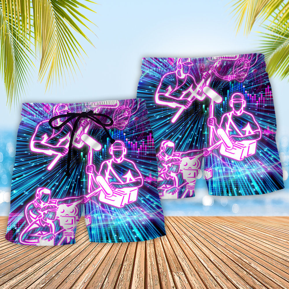 Sound Engineer Neon Light – Beach Short