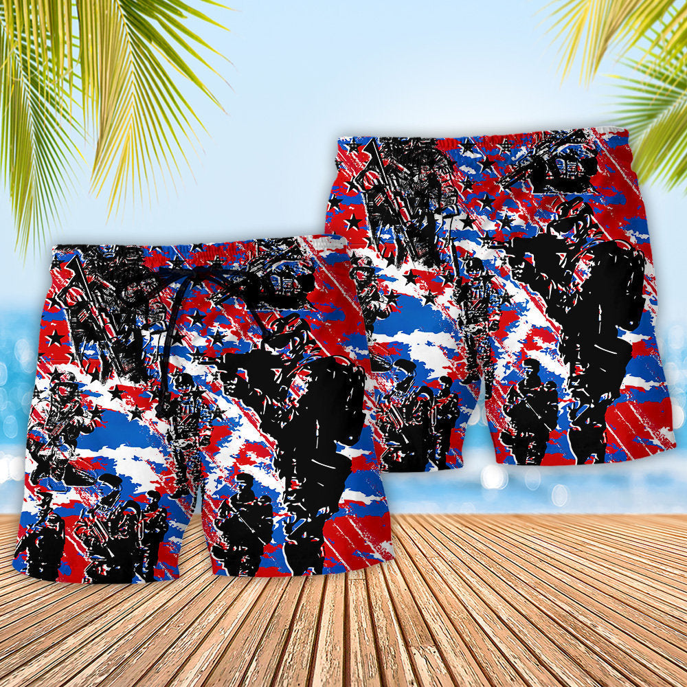 Veteran USA Camo Independence Day - Beach Short