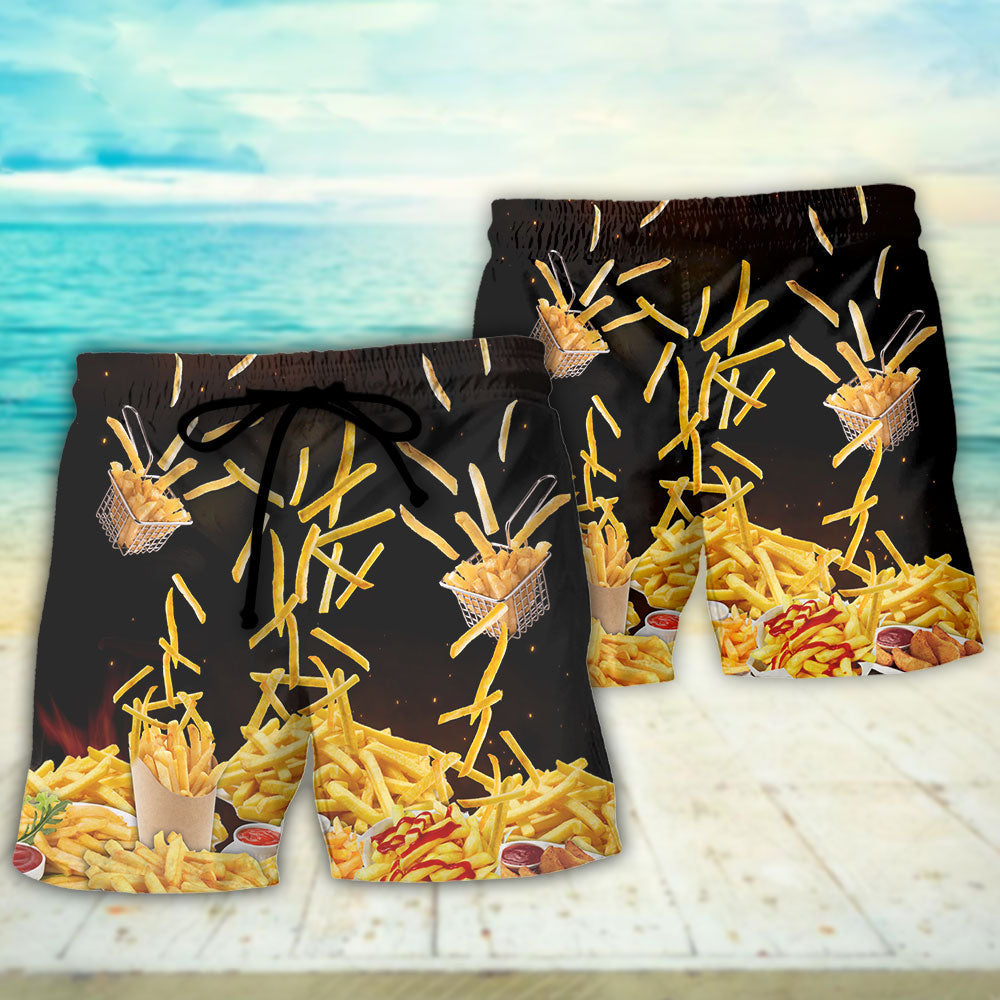 French Fries Fast Food Art – Beach Short
