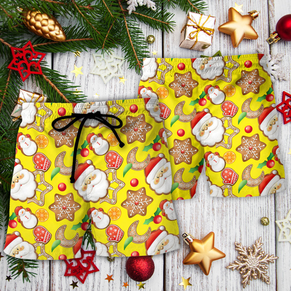 Christmas Santa Snowman Gingerbread Sweets – Beach Short