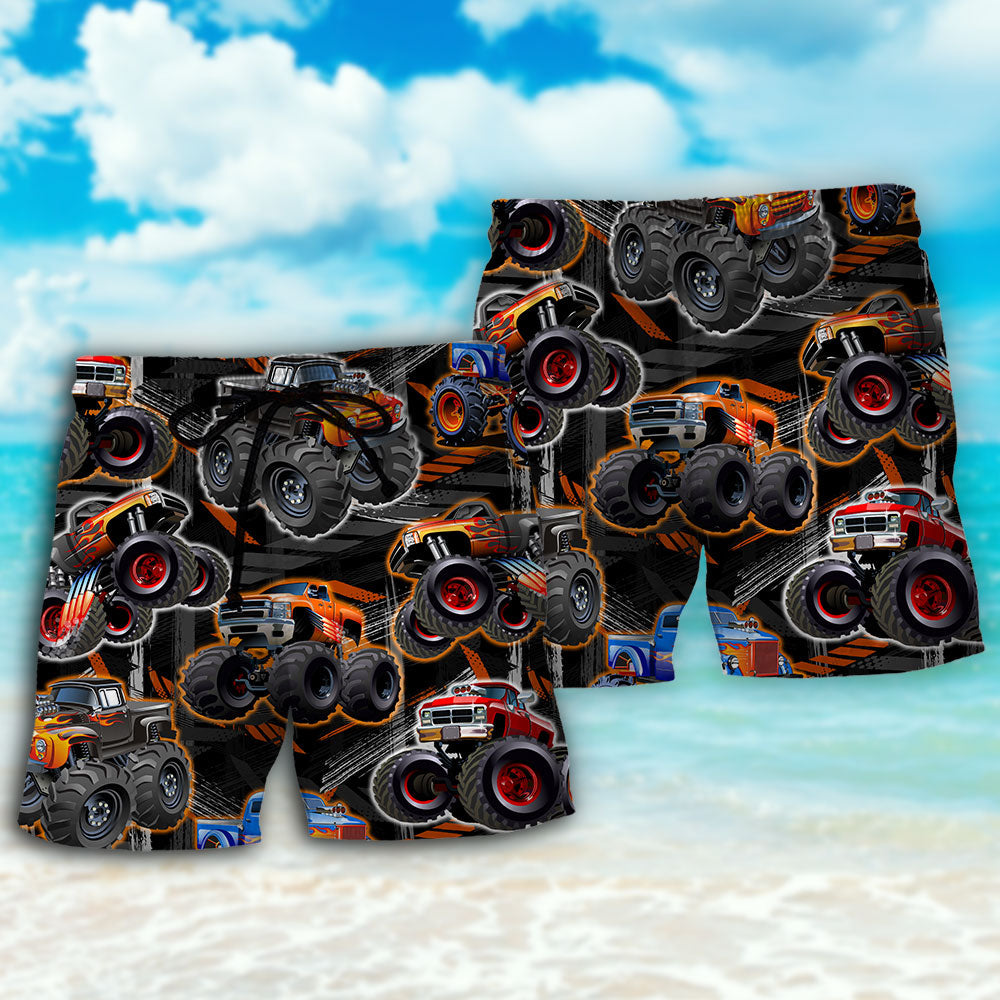 Monster Truck Racing Art - Beach Short