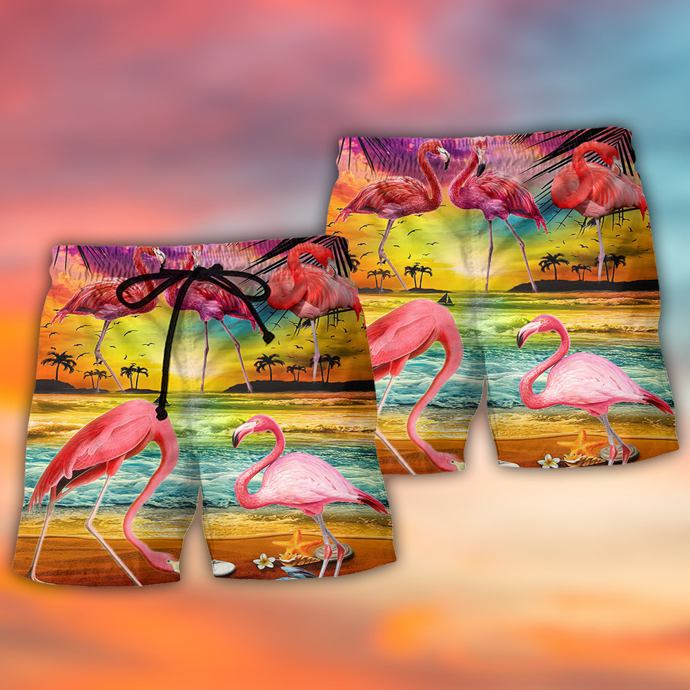 Summer Flamingo Paradise Cool Vibes – Beach Short