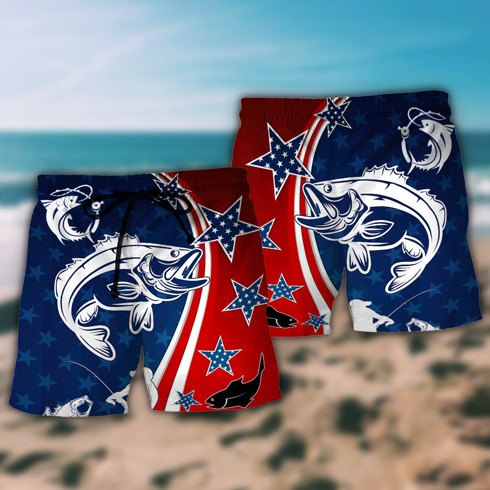 Fishing USA Independence Day Star - Beach Short