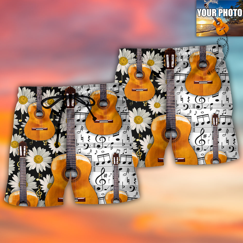 Guitar Love Forever Various Style Custom Photo - Beach Short