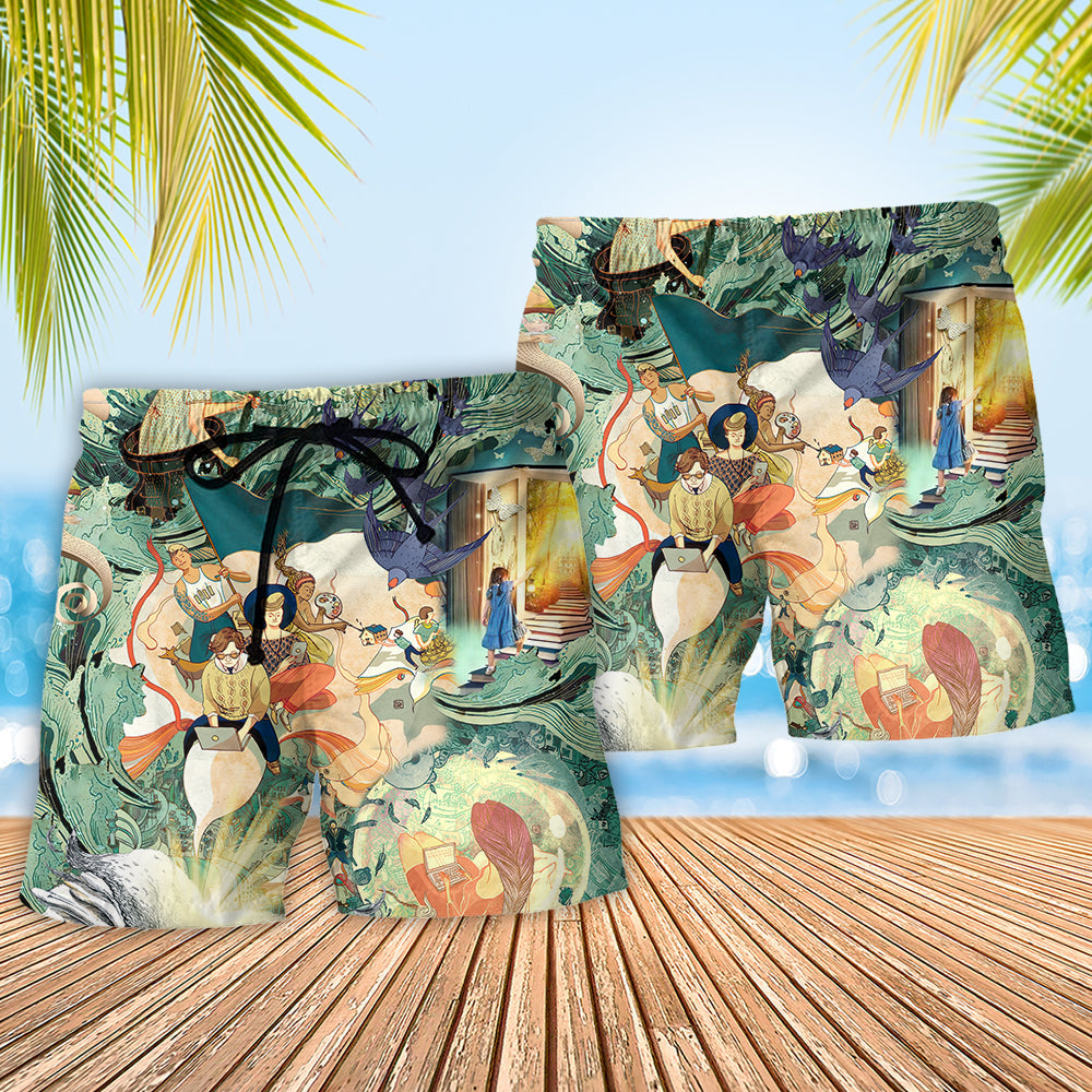 Author Build Your Open Mind - Beach Short