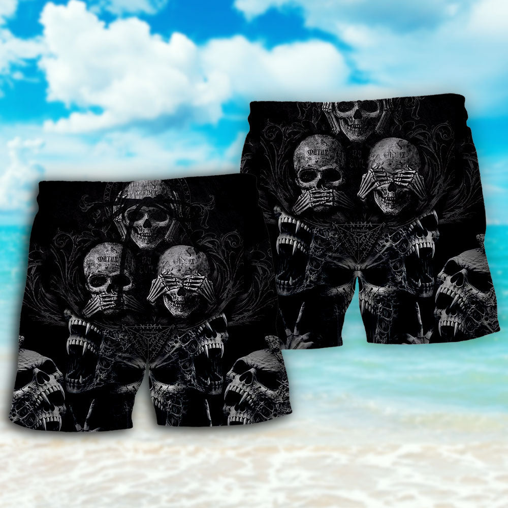 Dark Scary Skull Art – Beach Short