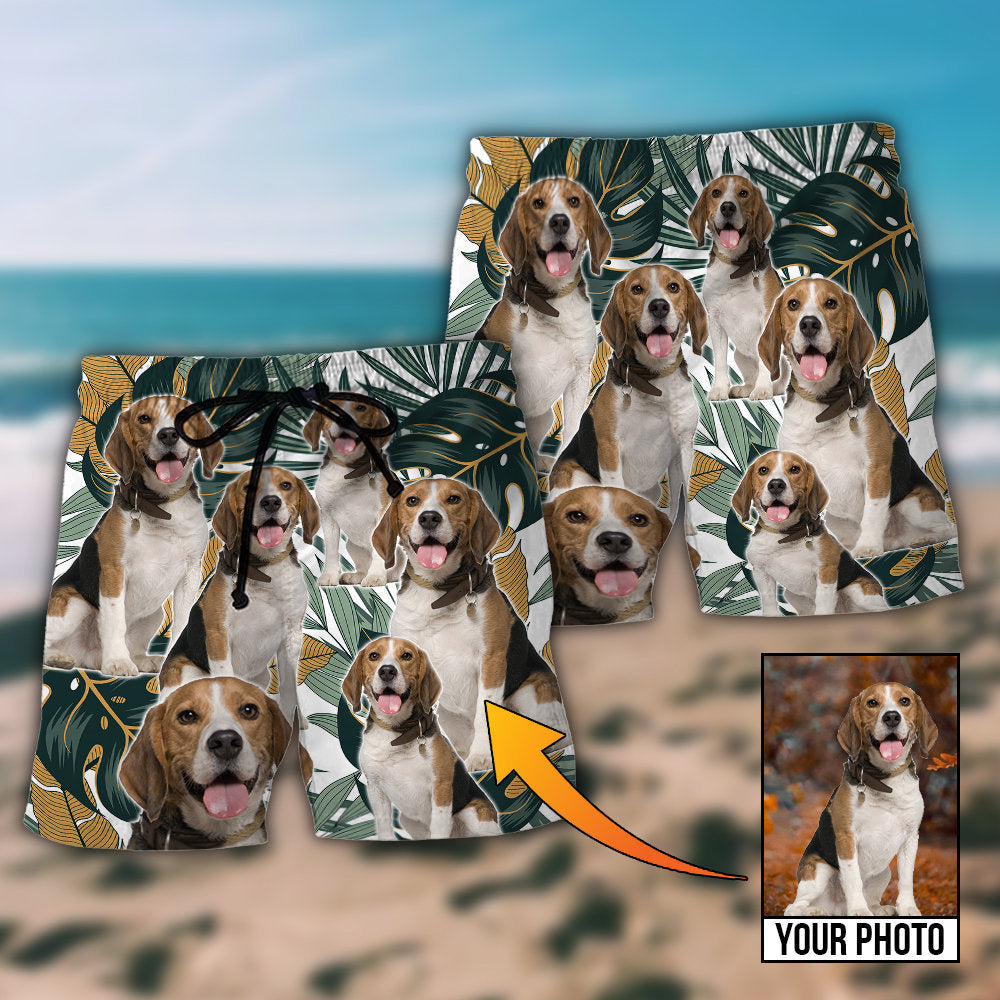 Dog Summer Aloha Tropical Custom Photo – Beach Short