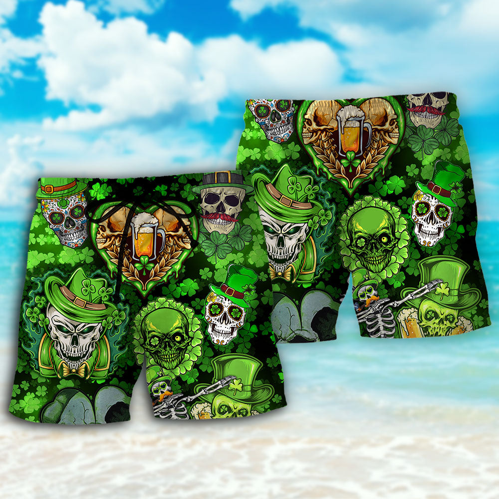 Skull St Patrick Art - Beach Short