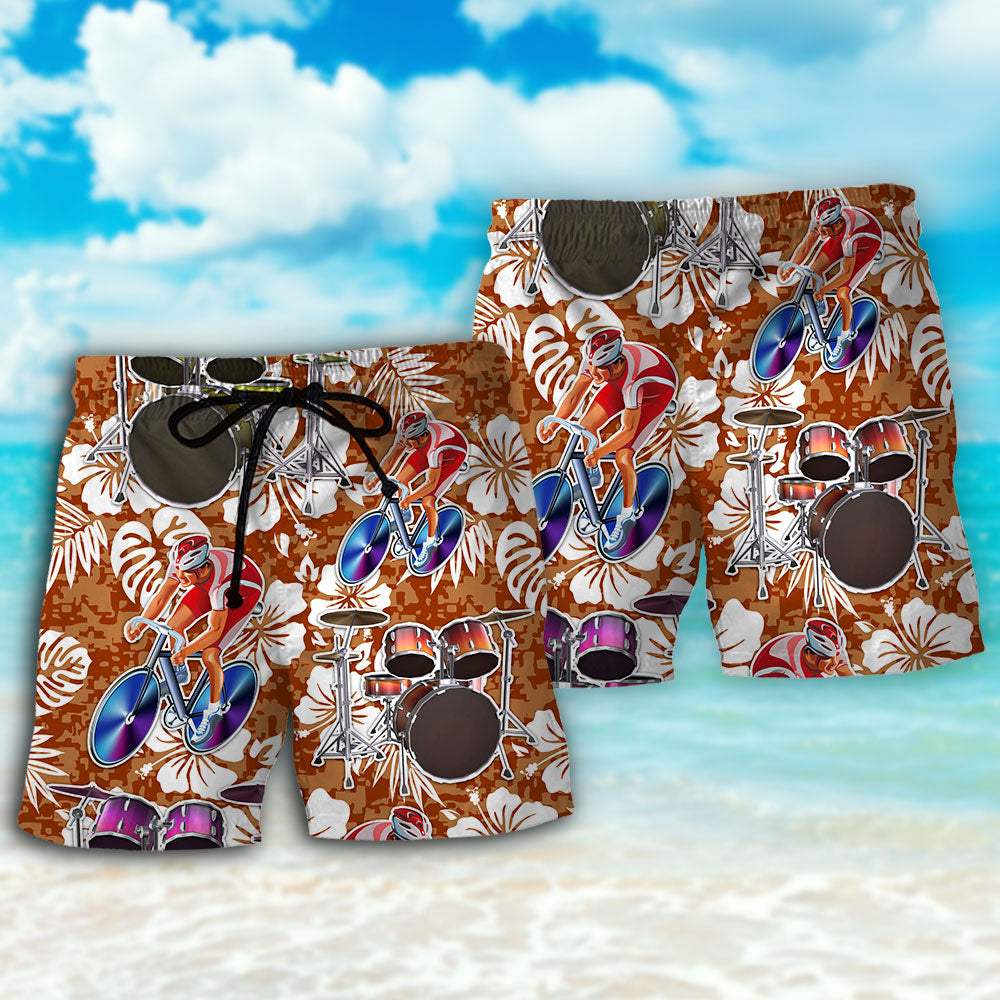 Drum I Like Cycling And Drums - Beach Short - Owls Matrix LTD