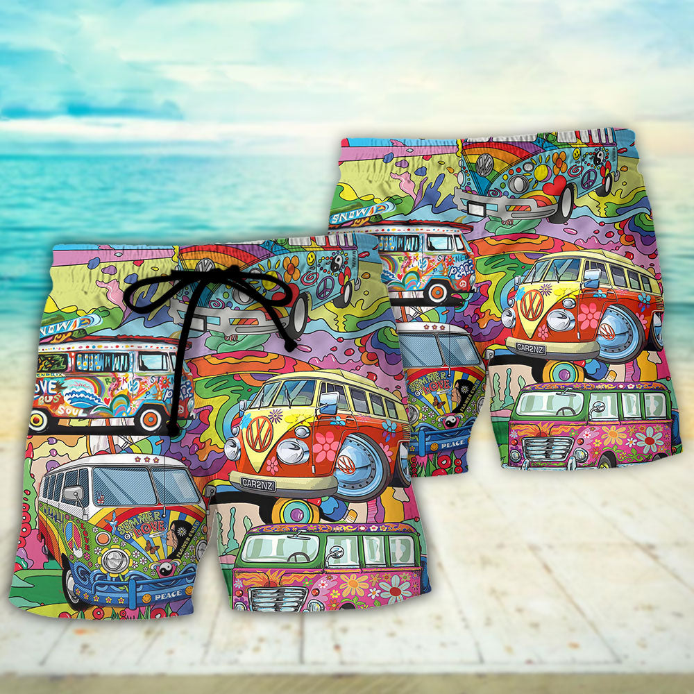 Hippie Van Colorful Peace Art – Beach Short