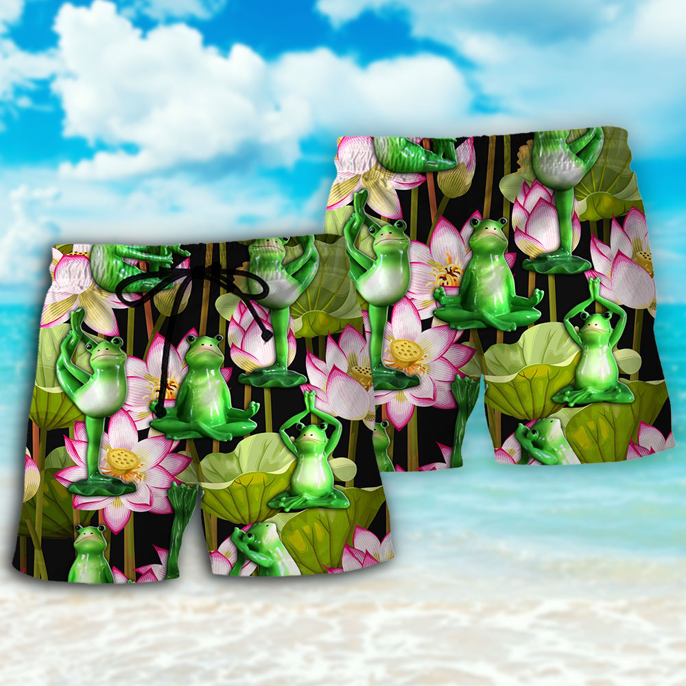 Yoga Frog Lotus Tropical Zen Art – Beach Short
