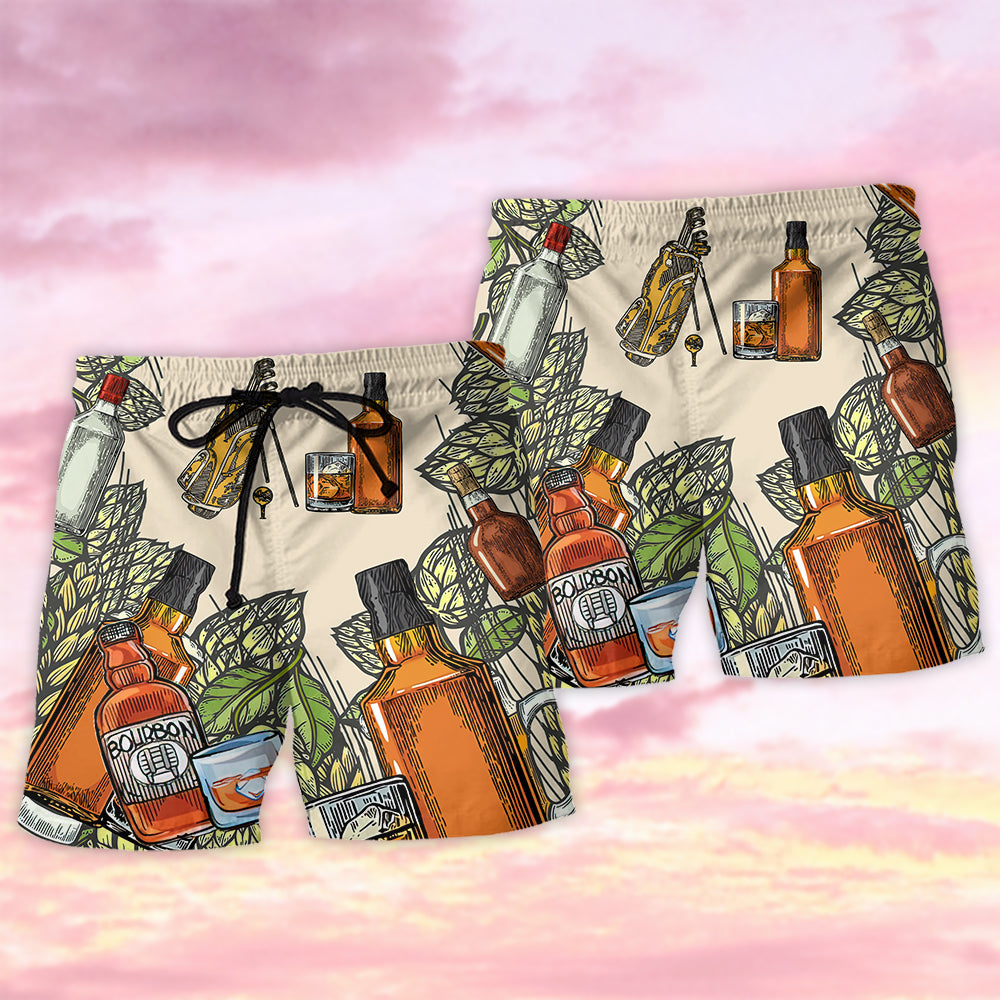 Golf And Bourbon I Like - Beach Short - Owls Matrix LTD
