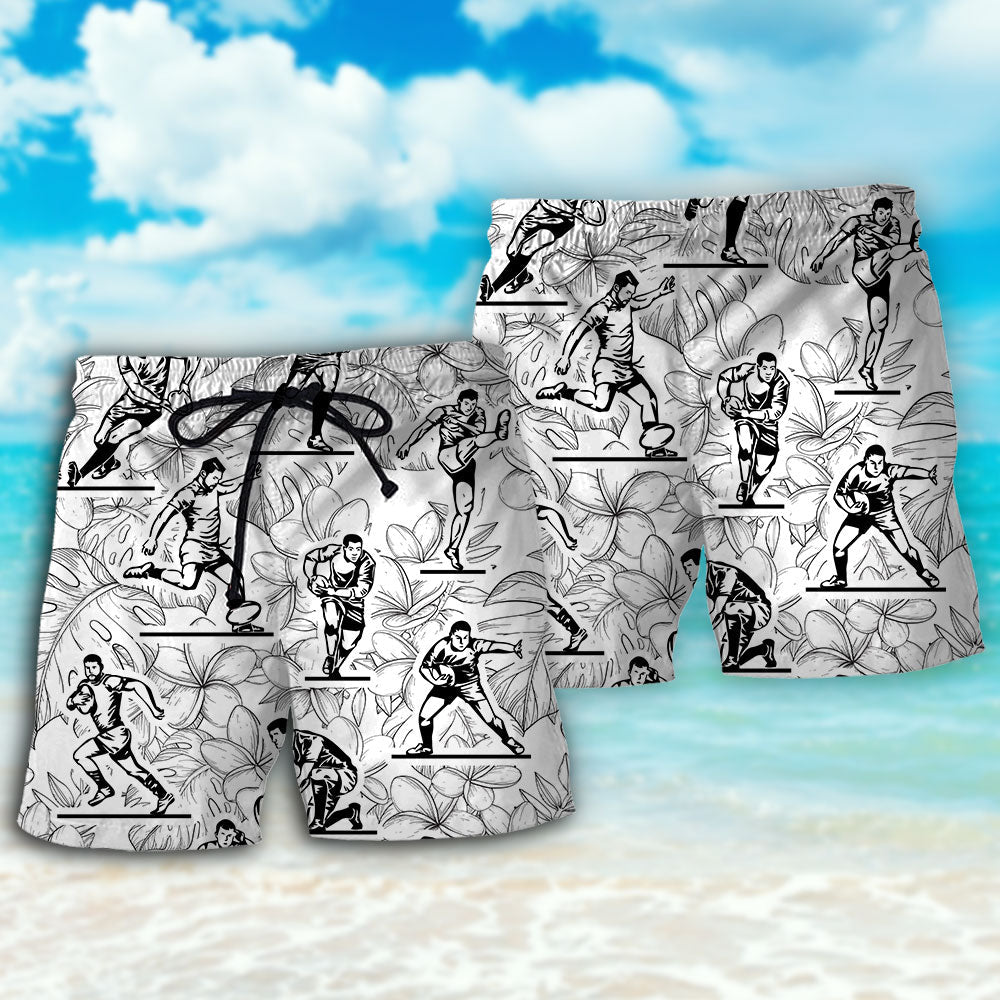 Rugby Tropical Leaf Ball Art – Beach Short