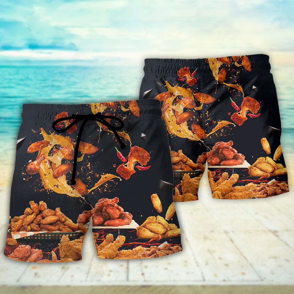 Chicken Wings Fast Food Art – Beach Short