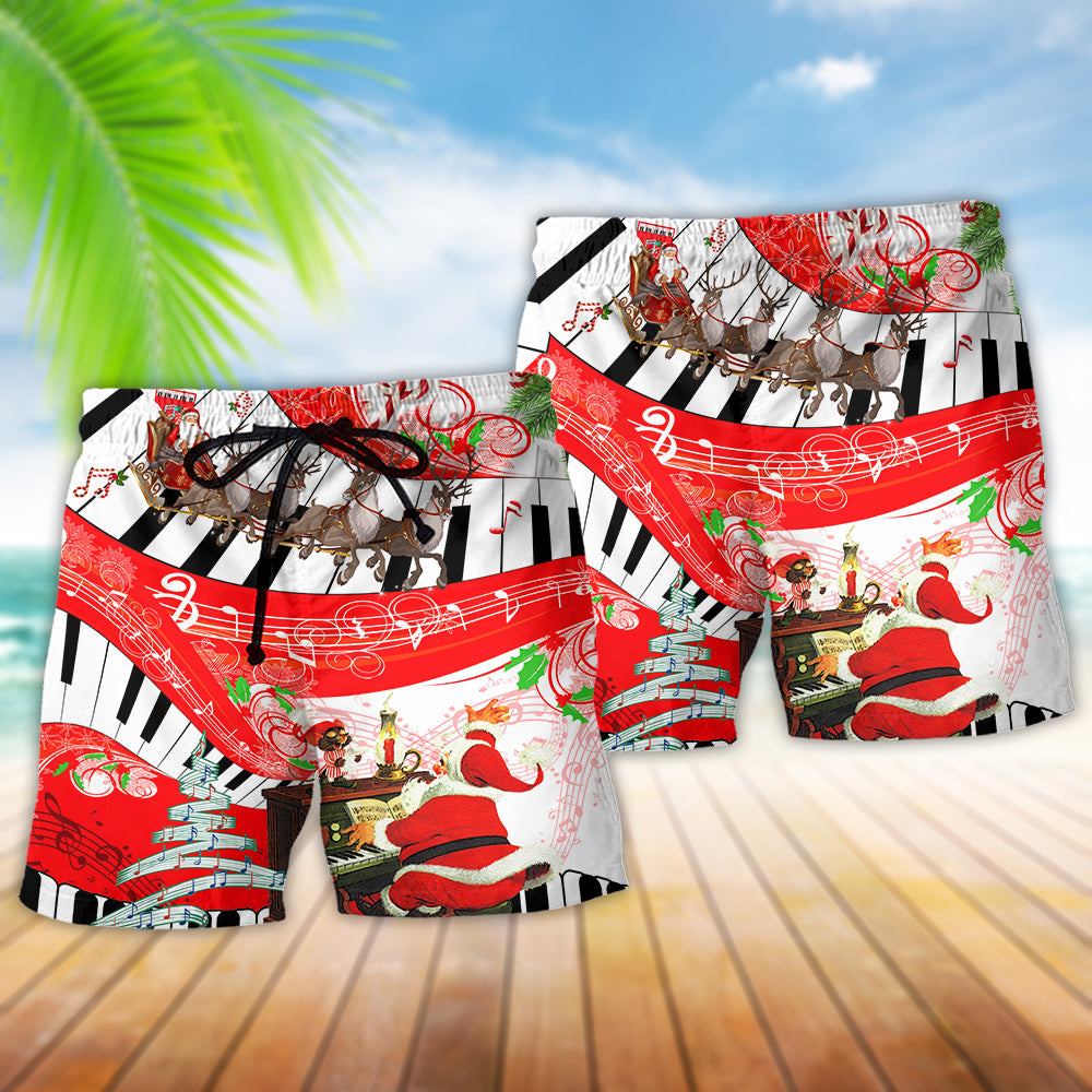 Christmas Santa Funny Music - Beach Short