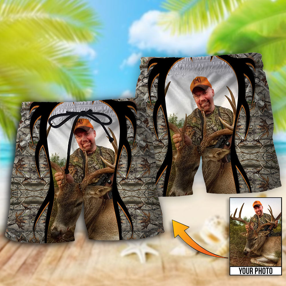 Hunting Cool Pattern Custom Photo – Beach Short