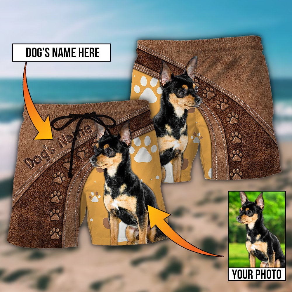 Dog Paw Brown Style Custom Photo Personalized – Beach Short