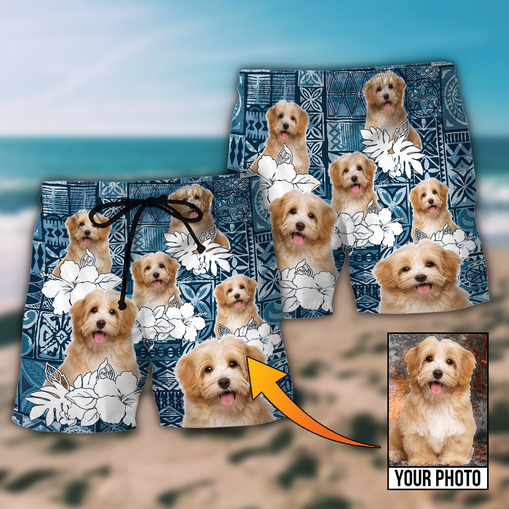 Dog Summer Aloha Custom Photo - Beach Short - Owls Matrix LTD