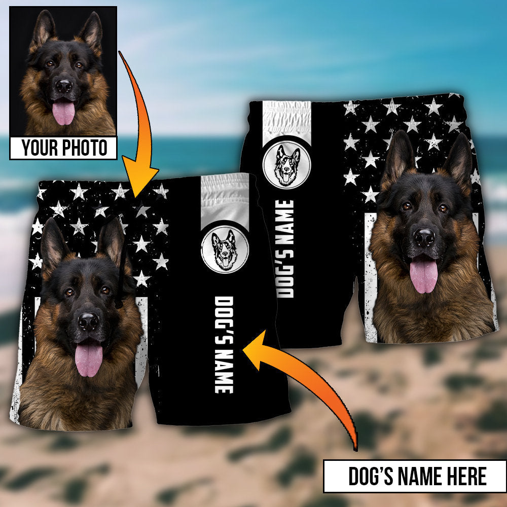 German Shepherd Lovely Dog Custom Photo Personalized – Beach Short