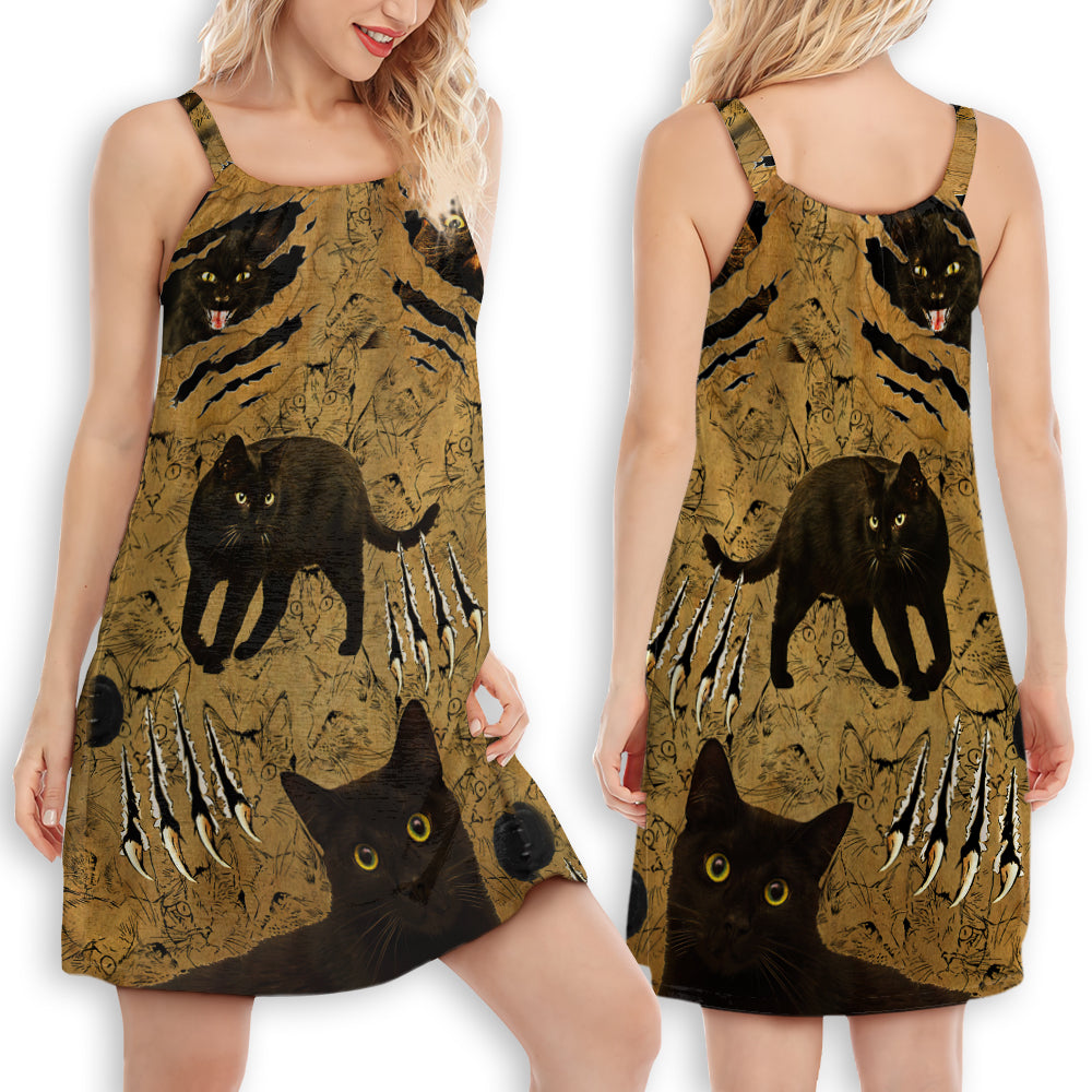 Put Your Paws Up Cat – Women's Summer Sleeveless V-Neck Camisole Dress