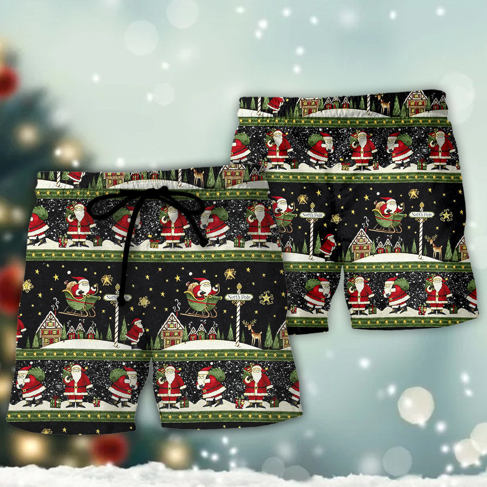 Merry Christmas Santa Night Style – Beach Short