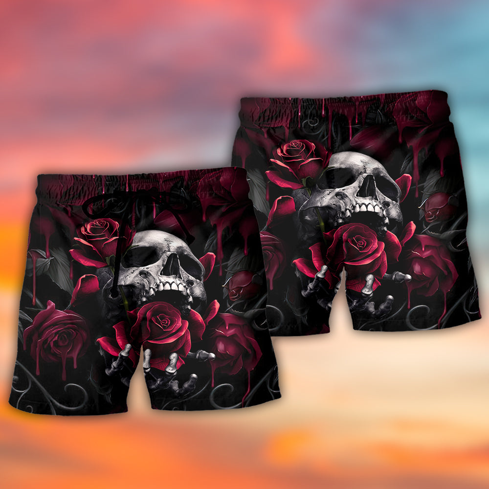 Skull Rose Dark Screaming – Beach Short