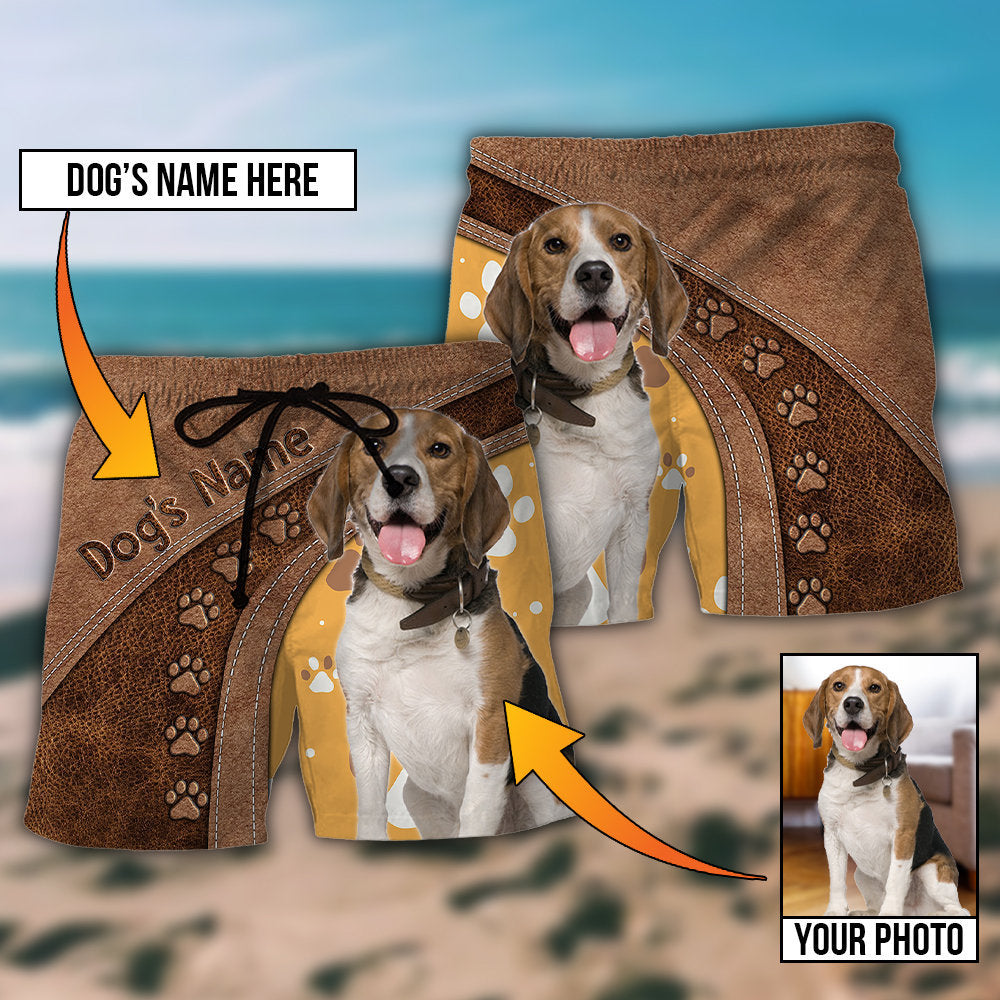 Dog Paw Lovely Dog Custom Photo Personalized – Beach Short