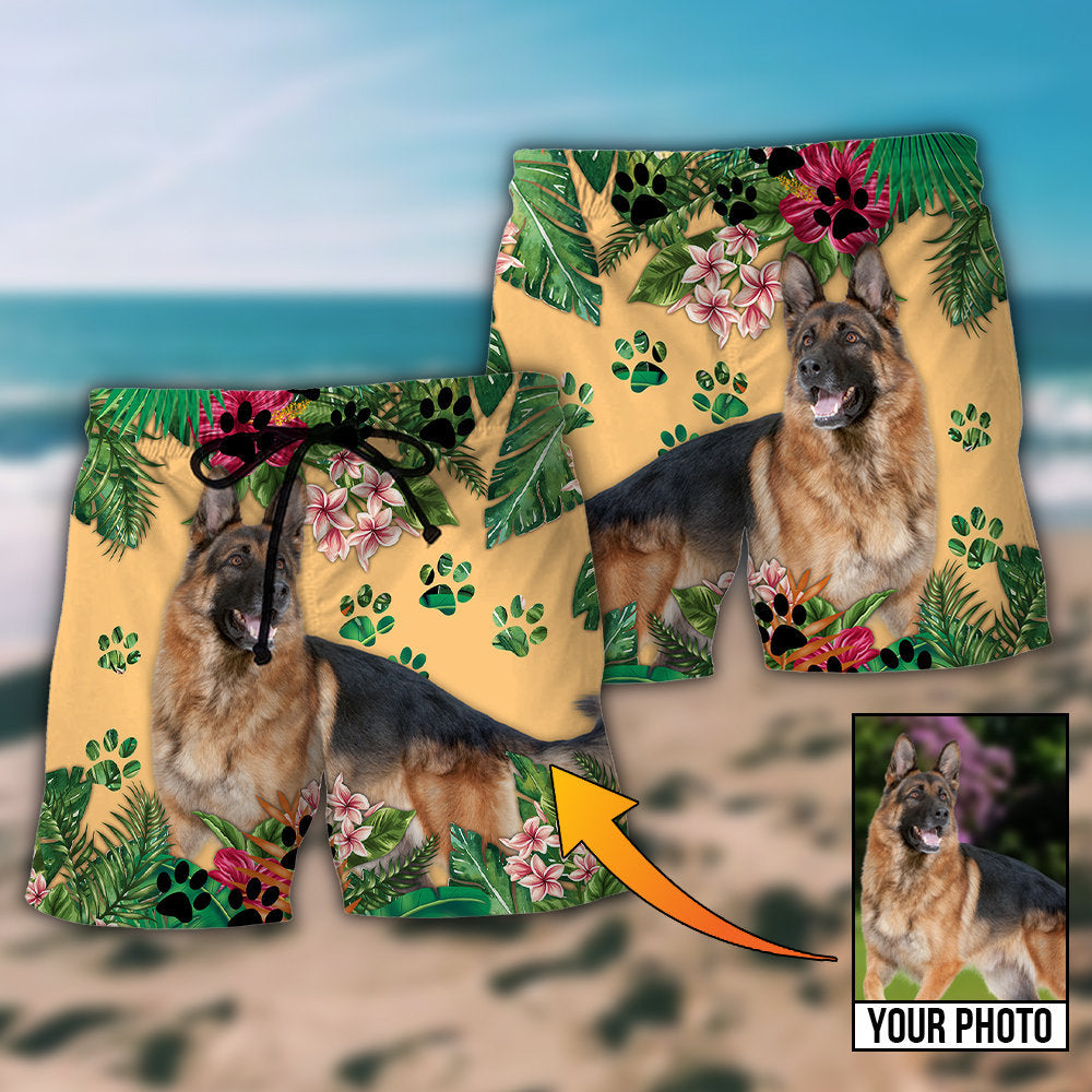 German Shepherd Lovely Dog Custom Photo Personalized – Beach Short
