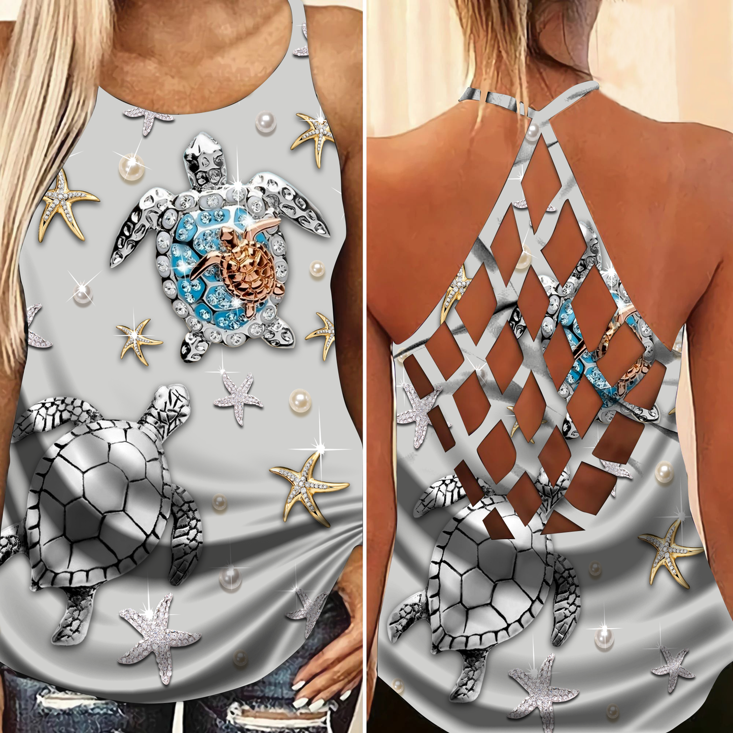 Turtle Swimming To The Moon Limited Edition 2 – Hollow Tank Top