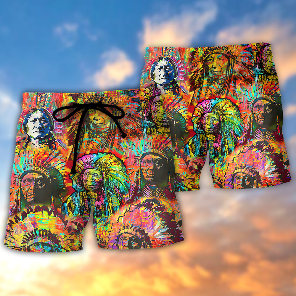 Native American It's In My DNA - Beach Short - Owls Matrix LTD