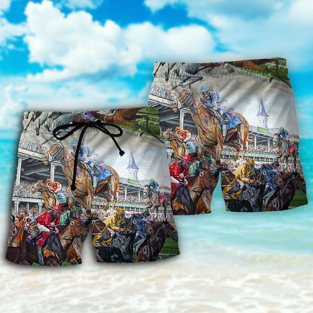 Horse Racing Strong And Brave – Beach Short