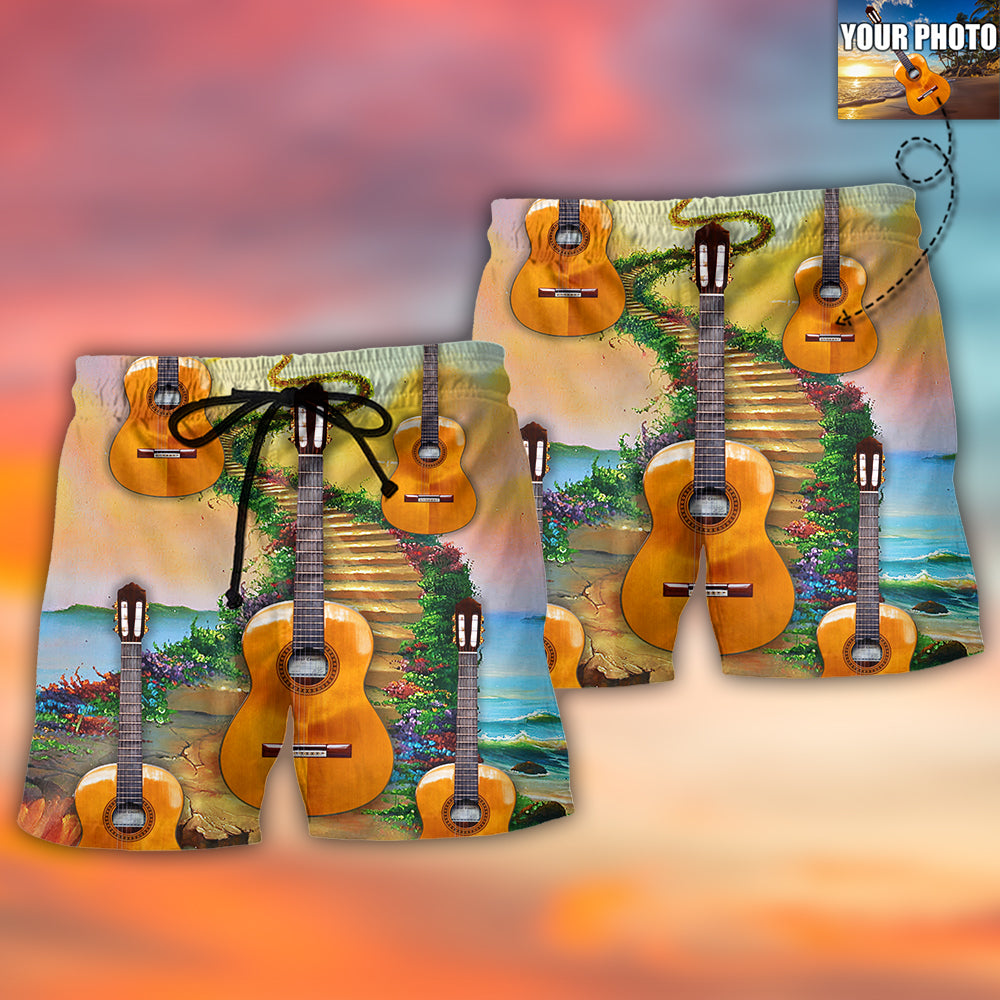 Guitar Love Forever Various Style Custom Photo - Beach Short