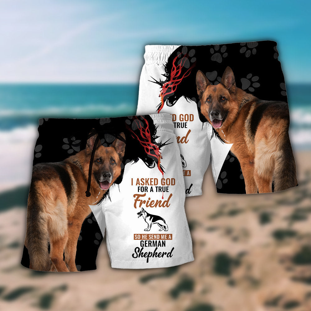 German Shepherd Cool Dog Art – Beach Short