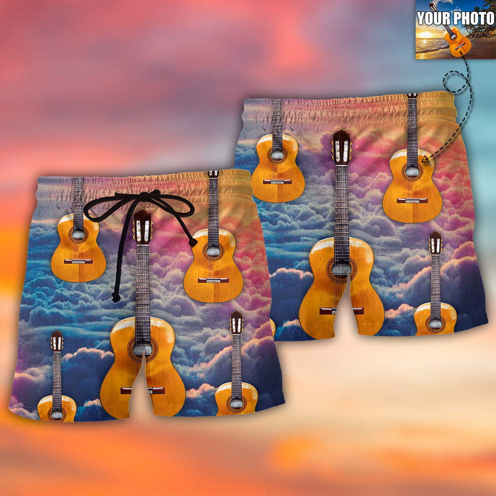 Guitar Love Forever Various Style Custom Photo - Beach Short