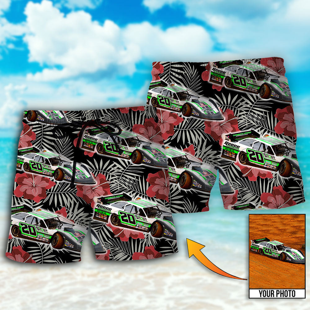 Car Floral Various Style Custom Photo – Beach Short