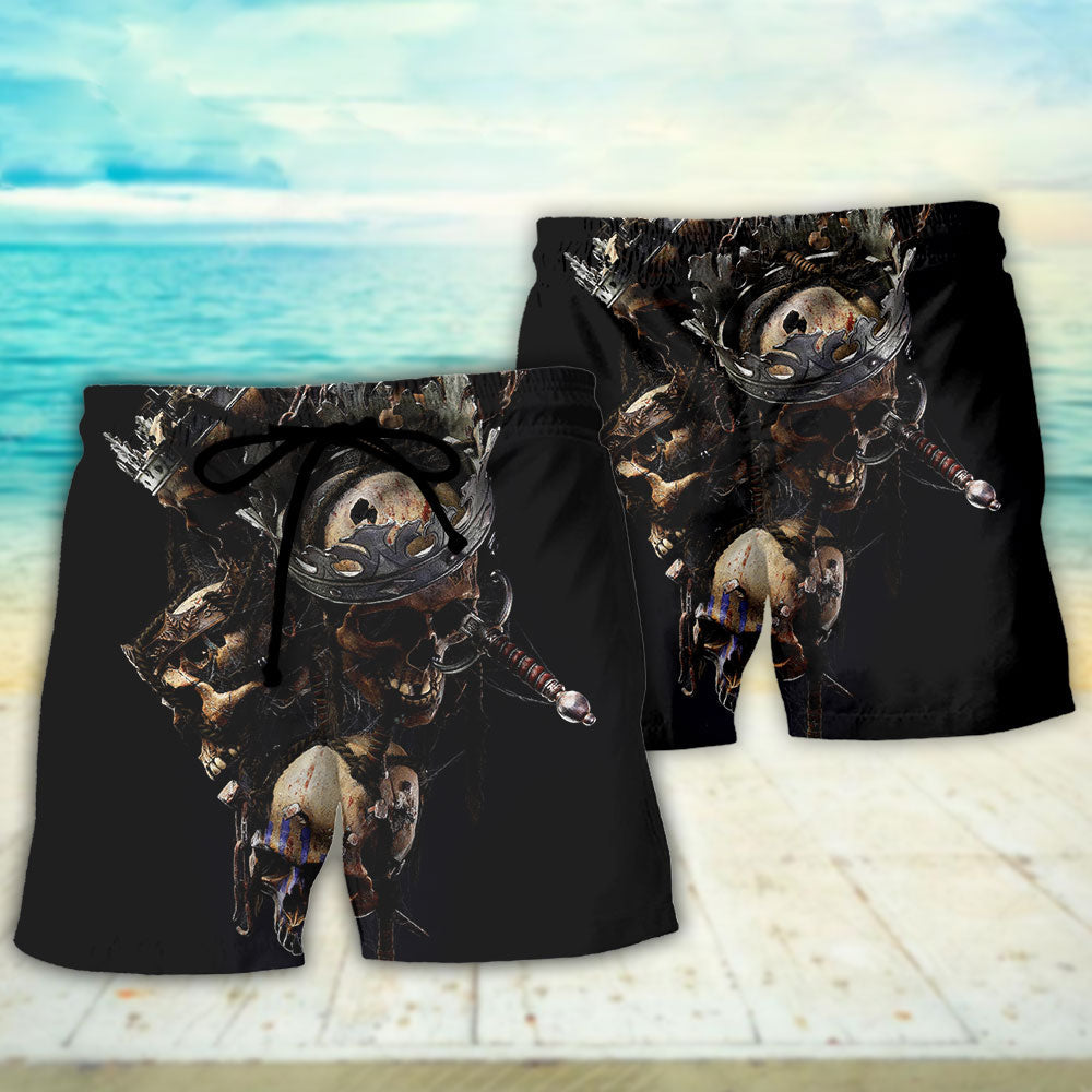 Skull Eternal King Quote Art – Beach Short
