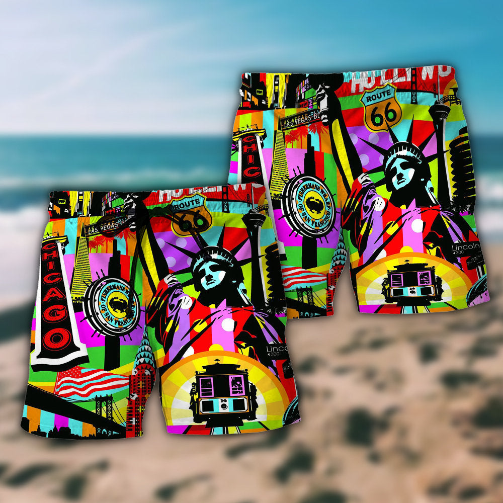 Colorful America Travel – Beach Short