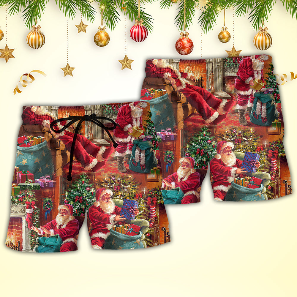 Santa Story Xmas Art – Beach Short