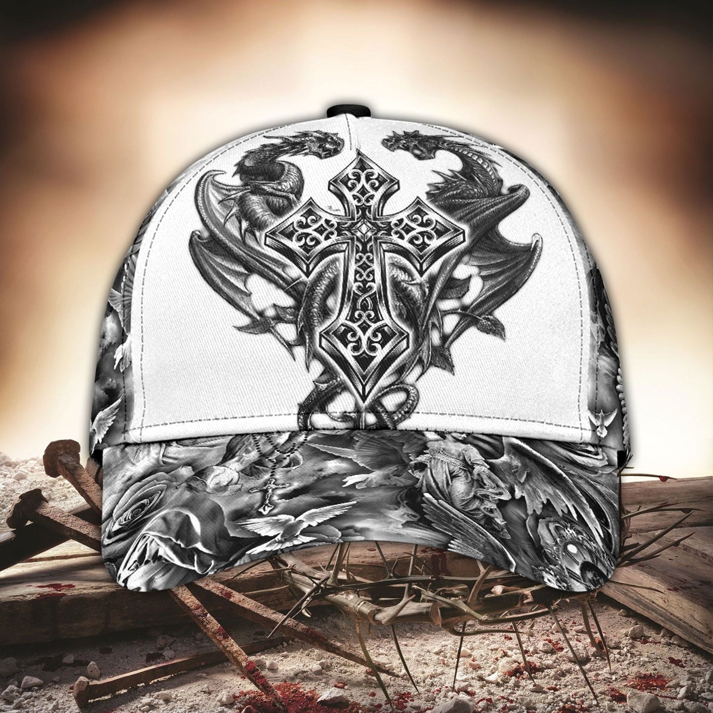 Faith Cross Dragons All Over Print – Classic Cap