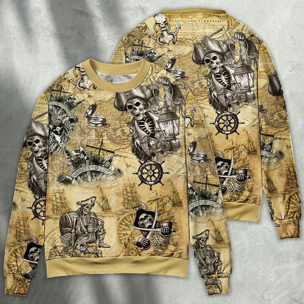 Pirate Skull Adventure Sail Style – Sweater - Ugly Christmas Sweater