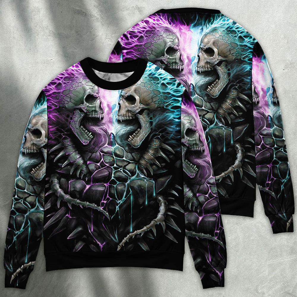 Flaming Skull Bold Art Style – Sweater - Ugly Christmas Sweater