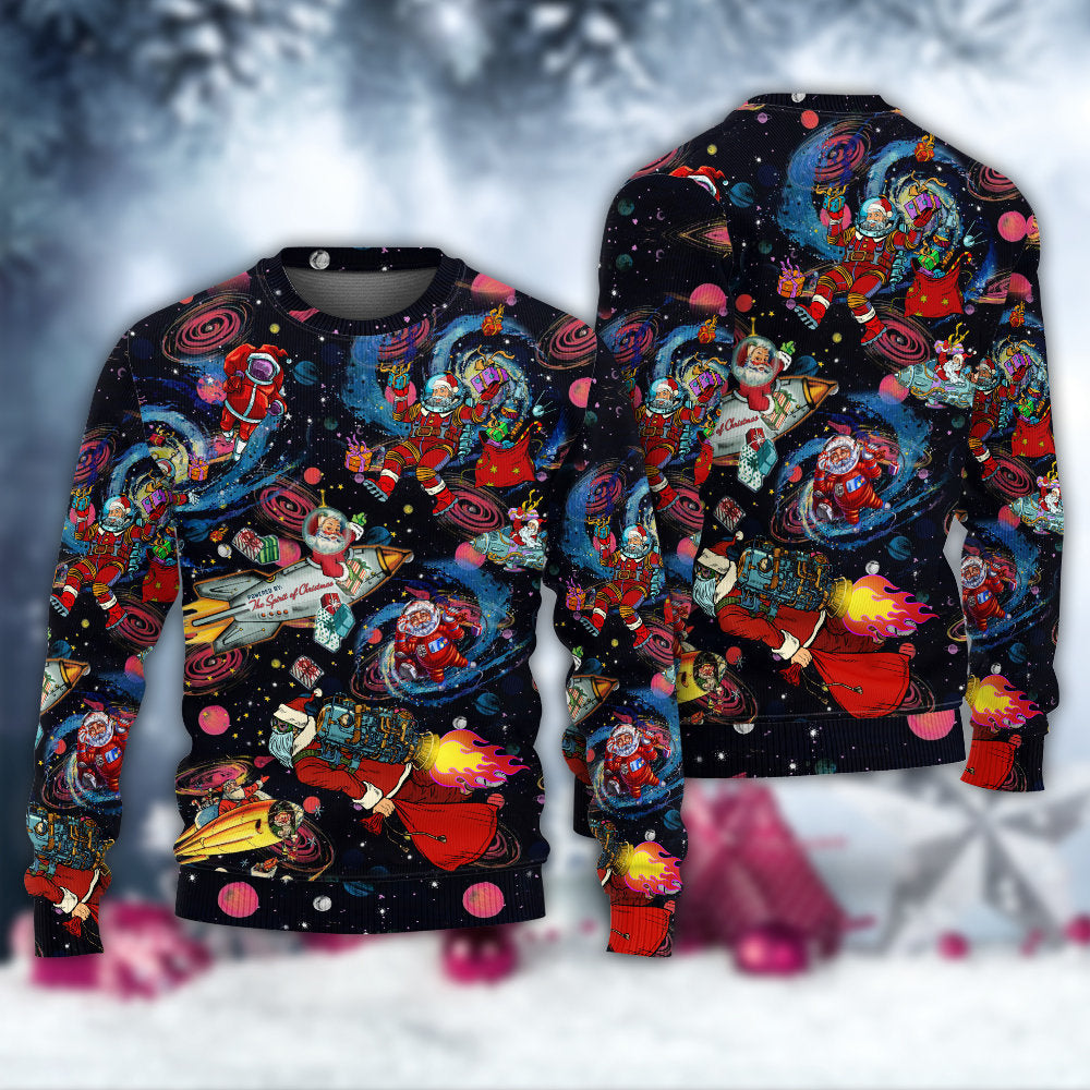 Christmas Santa In Outer Space – Sweater - Ugly Christmas Sweater