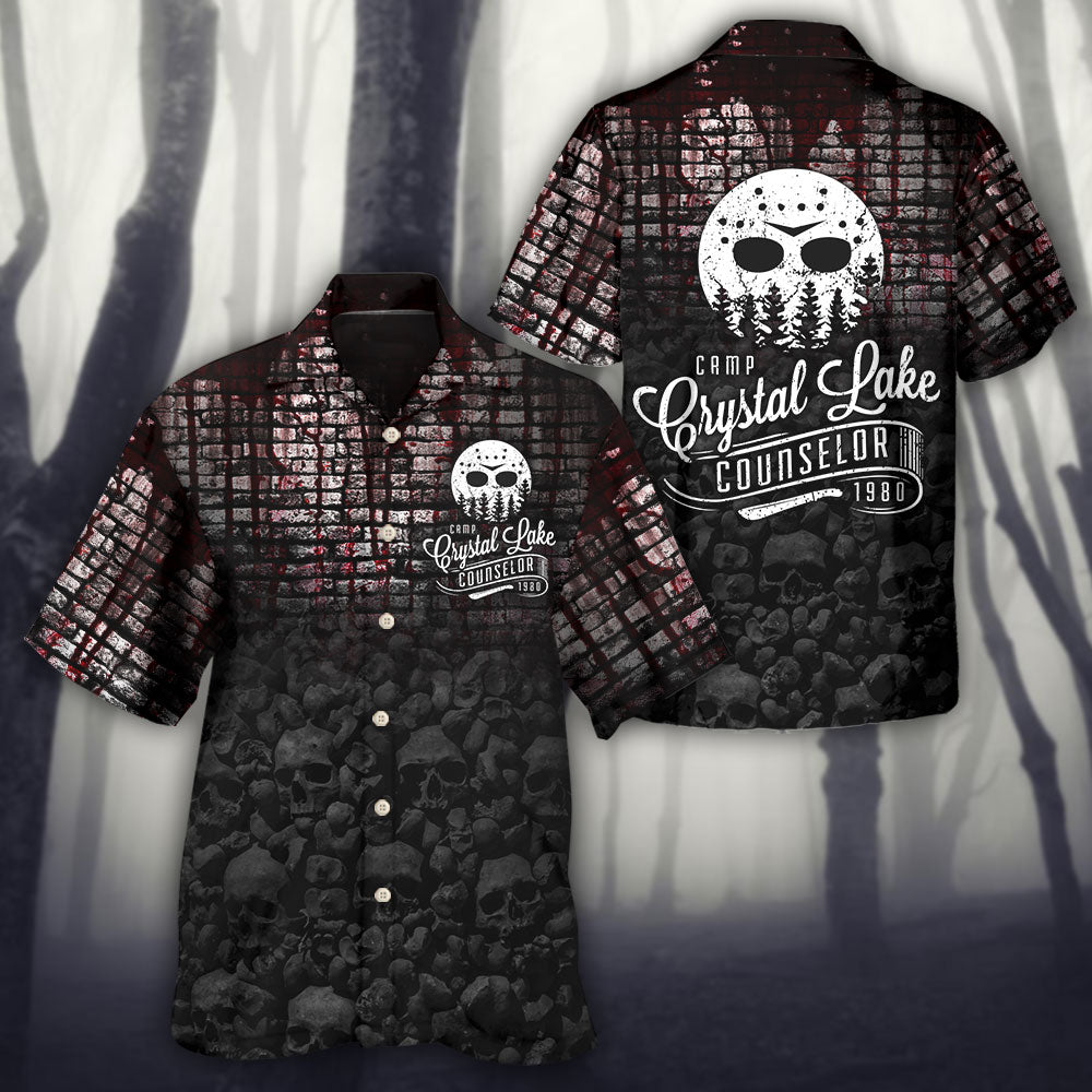 Halloween Retro Summer Camp Horror Counselor - Hawaiian Shirt