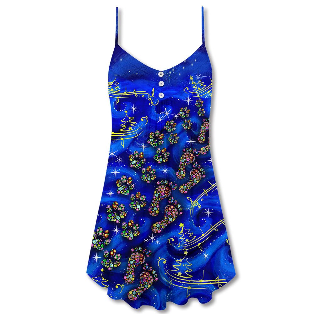 Christmas Never Walk Alone Theme – Women's Summer Sleeveless V-Neck Camisole Dress
