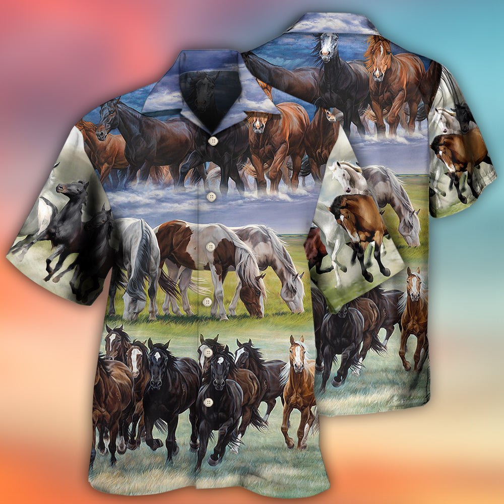 Horse Running Dynamic Painting Style – Hawaiian Shirt